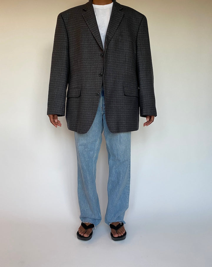 VINTAGE DARK GREY WOOL BLAZER 1280-3