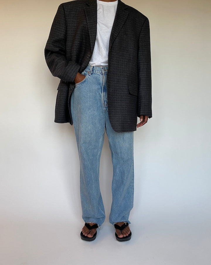 VINTAGE DARK GREY WOOL BLAZER 1280