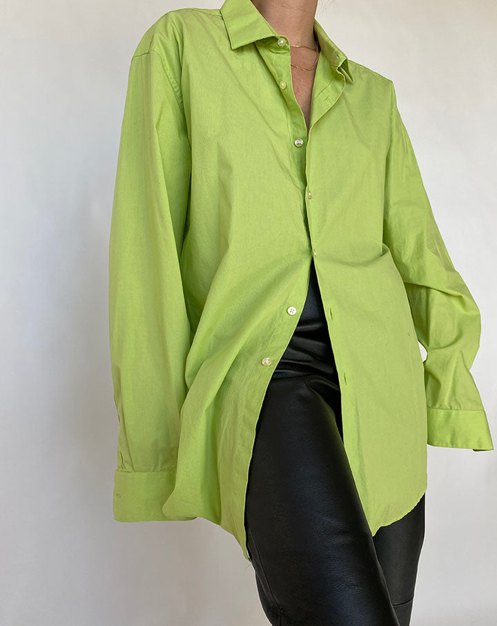 VINTAGE DKNY GREEN BUTTON DOWN SHIRT 448 3