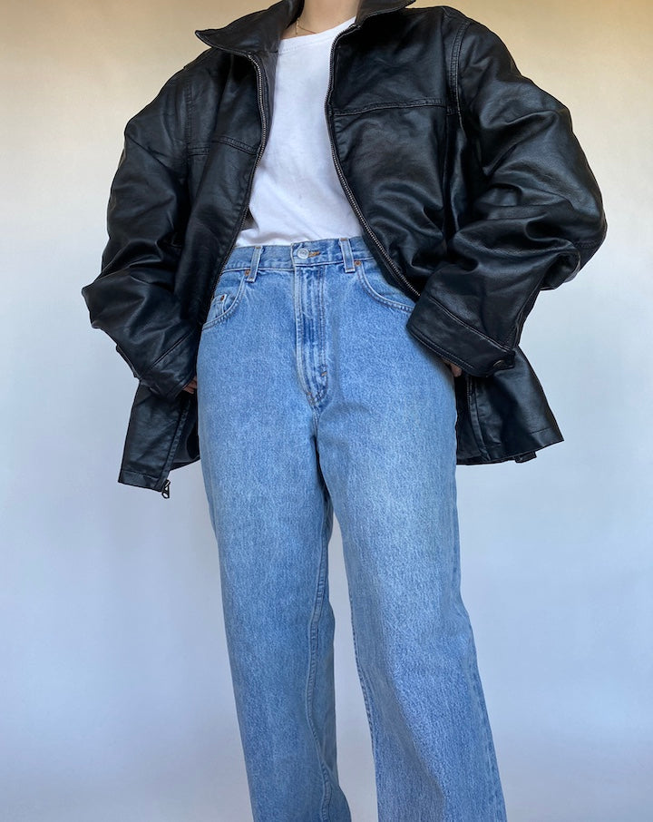 VINTAGE FAUX LEATHER JACKET 490