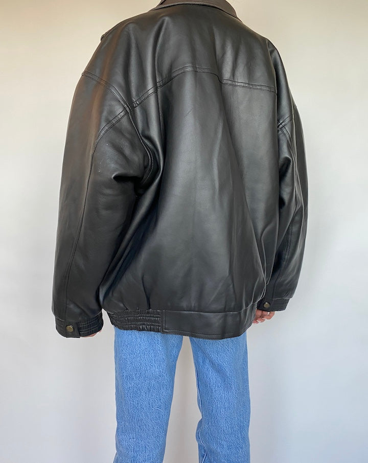 VINTAGE FAUX LEATHER JACKET 596-2