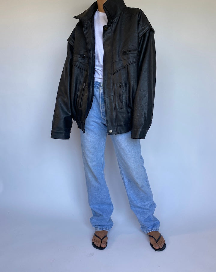 VINTAGE FAUX LEATHER JACKET 971-4