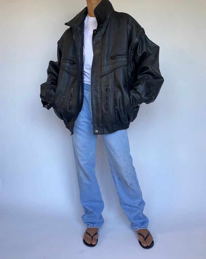 VINTAGE FAUX LEATHER JACKET 971