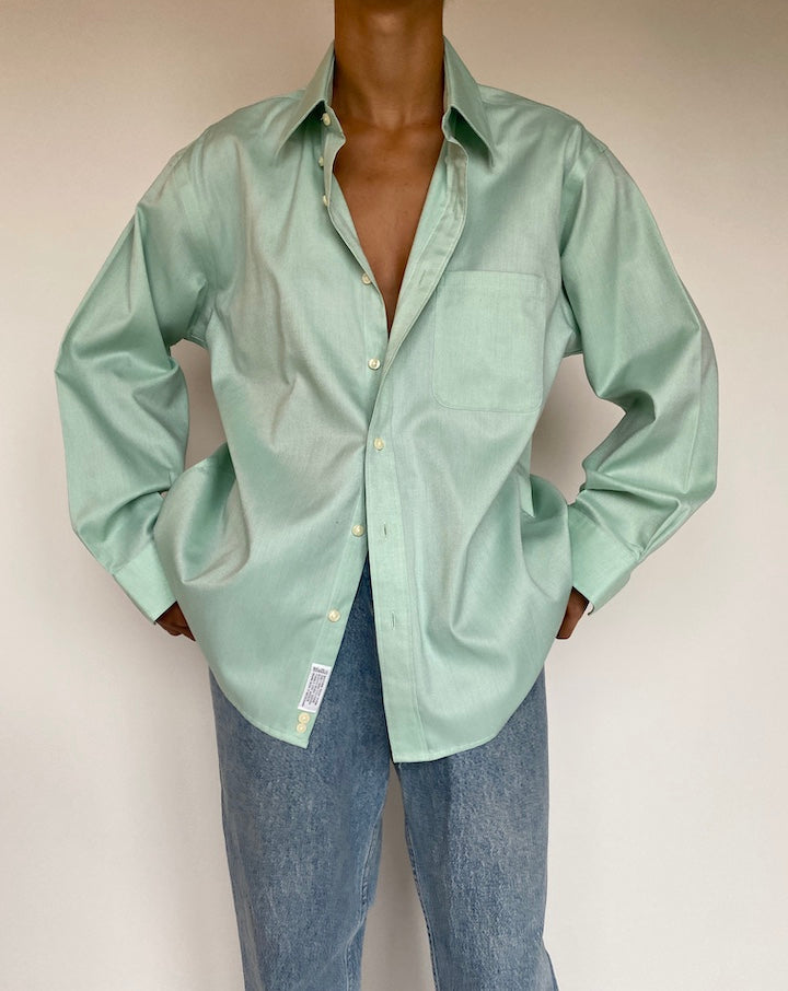 VINTAGE GREEN COTTON SHIRT 1330-3