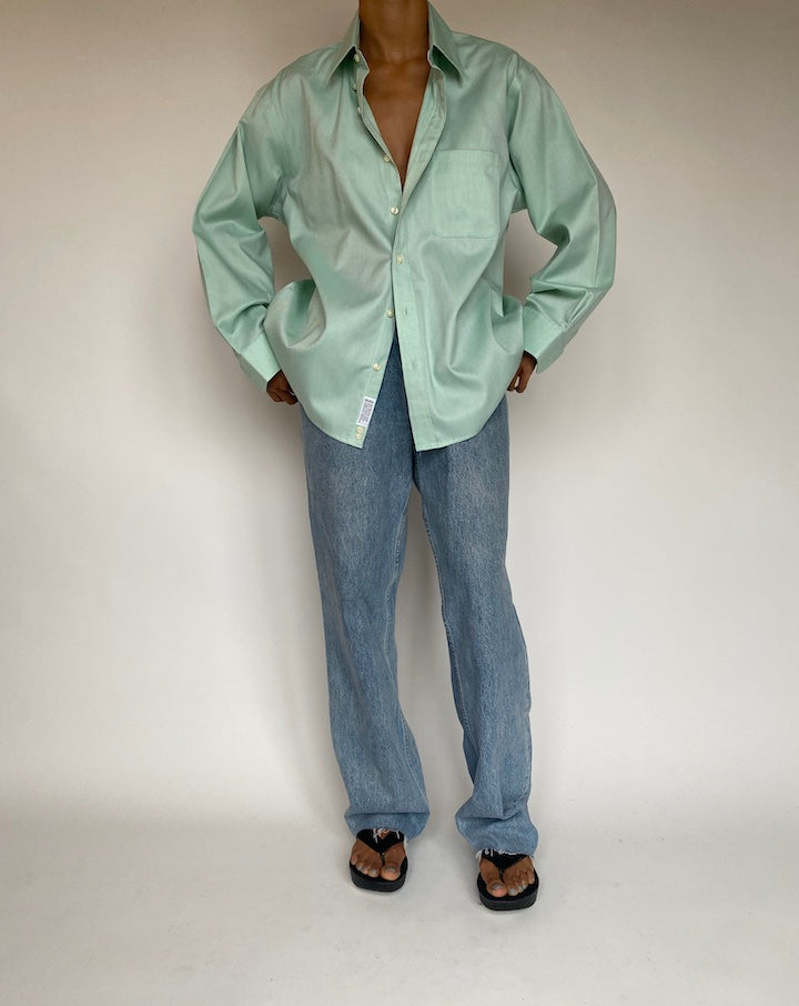 VINTAGE GREEN COTTON SHIRT 1330