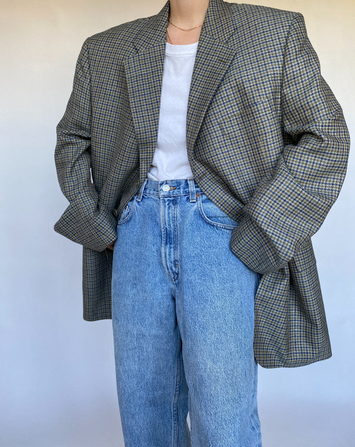 VINTAGE GREEN OVERSIZED BLAZER 489