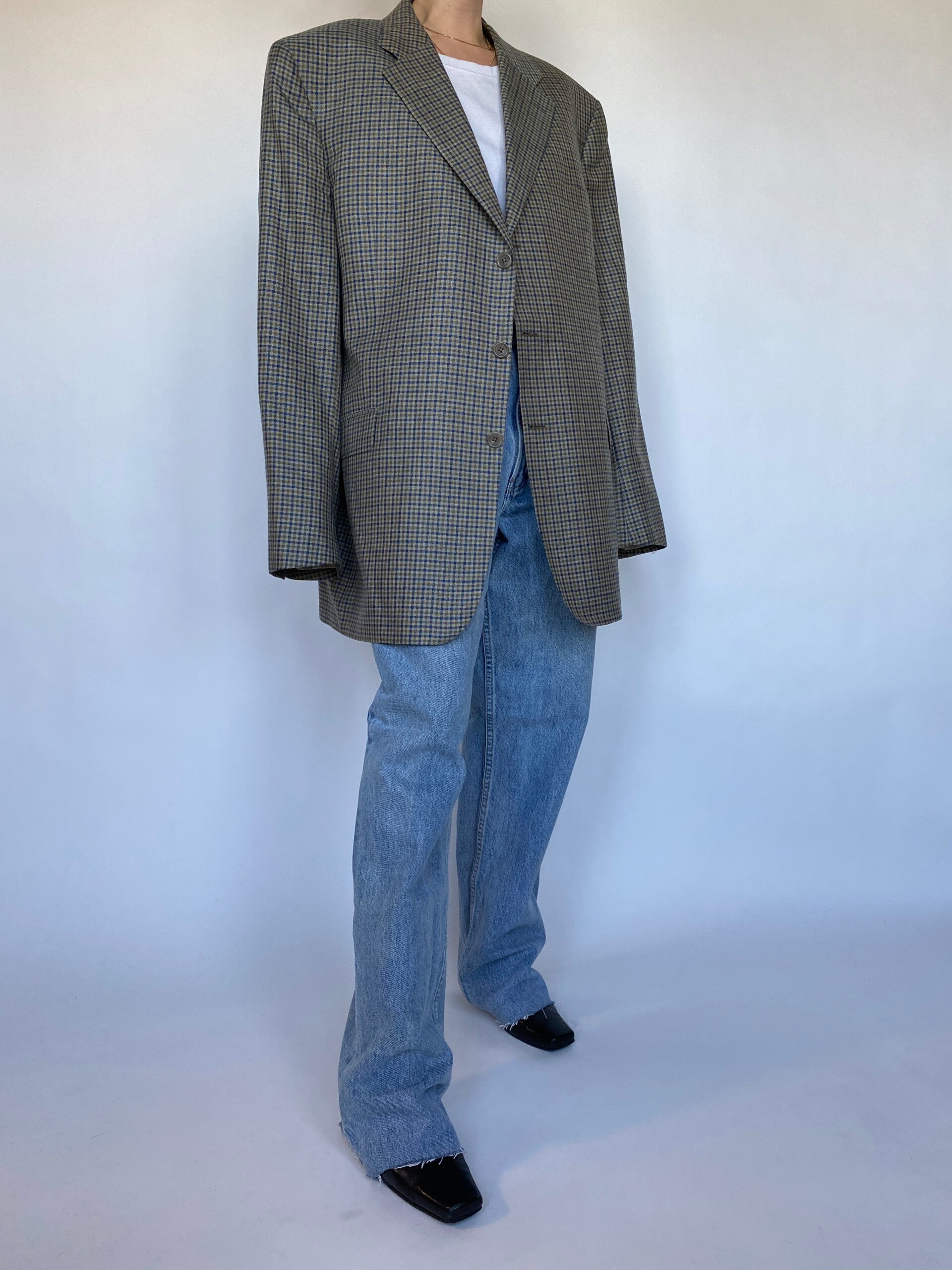 VINTAGE GREEN OVERSIZED BLAZER 489