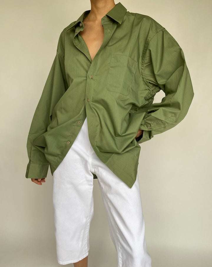 VINTAGE GREEN OVERSIZED SHIRT 645-3