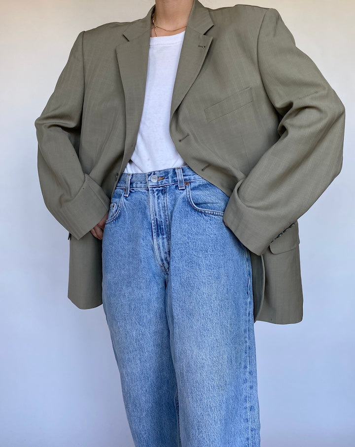VINTAGE GREEN OVERSIZED WOOL BLAZER 495