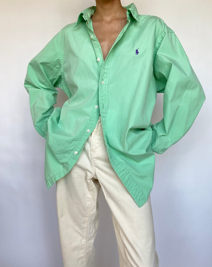 VINTAGE GREEN RALPH LAUREN SHIRT 614-5