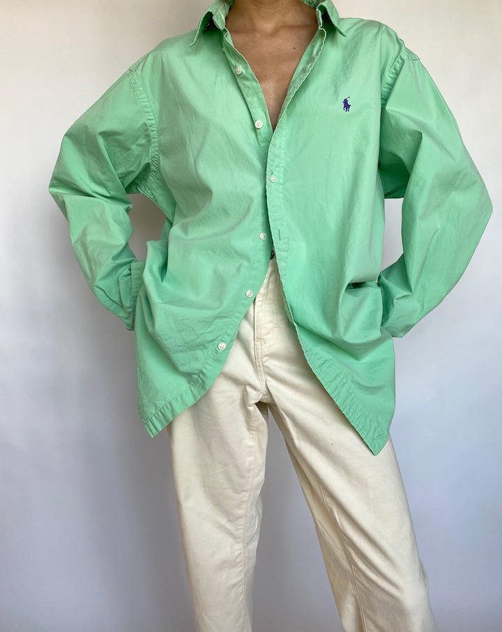 VINTAGE GREEN RALPH LAUREN SHIRT 614