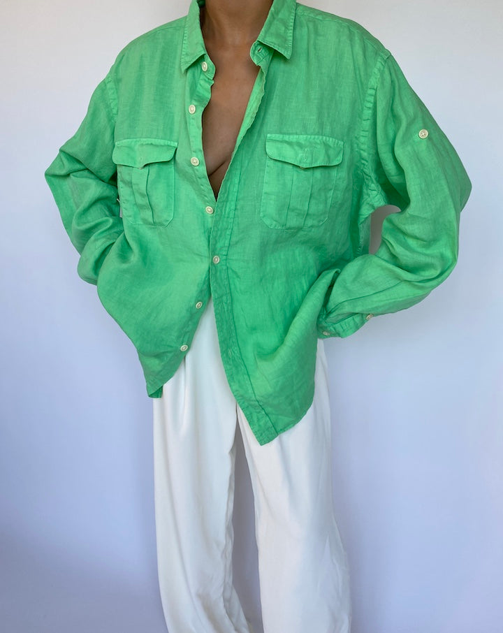 VINTAGE GREEN RALPH LAUREN SHIRT 962