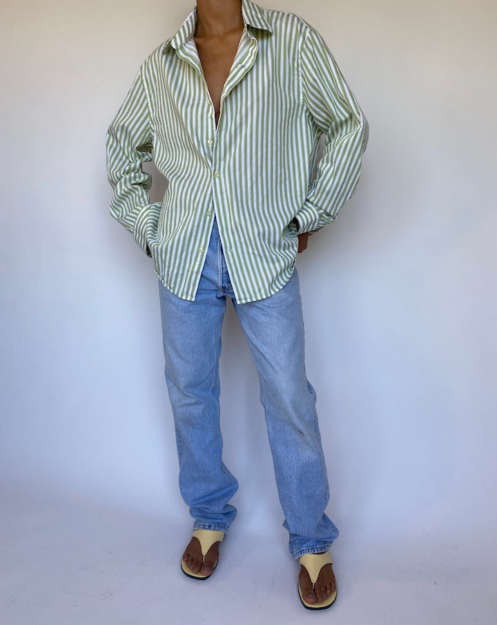 VINTAGE GREEN STRIPED SHIRT 997