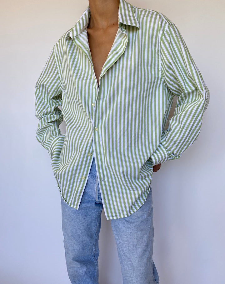 VINTAGE GREEN STRIPED SHIRT 997