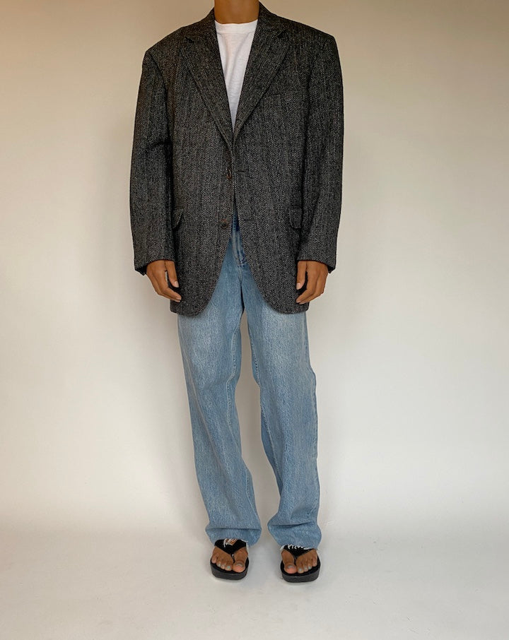 VINTAGE GREY WOOL BLAZER 1325-5
