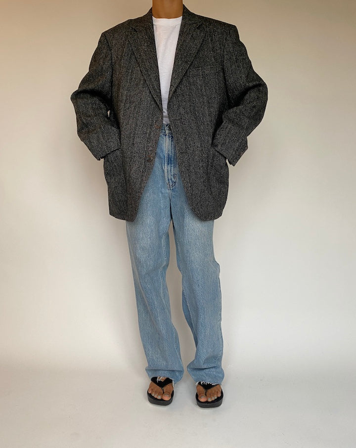 VINTAGE GREY WOOL BLAZER 1325-6