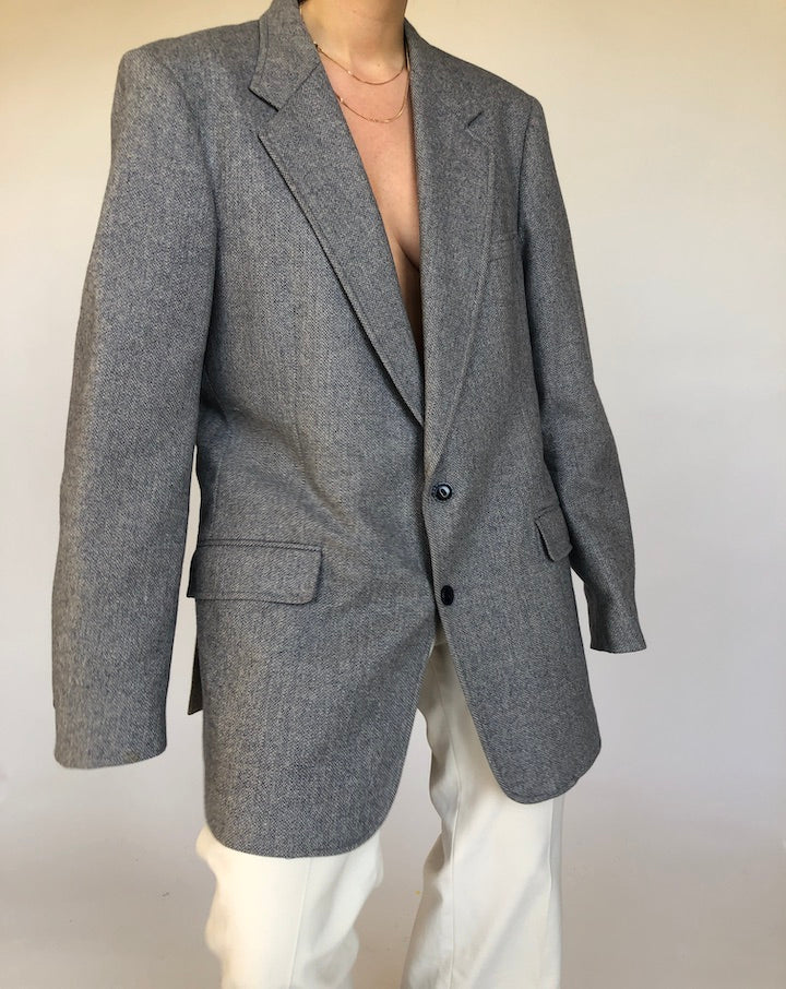 VINTAGE GREY WOOL BLAZER 329 3