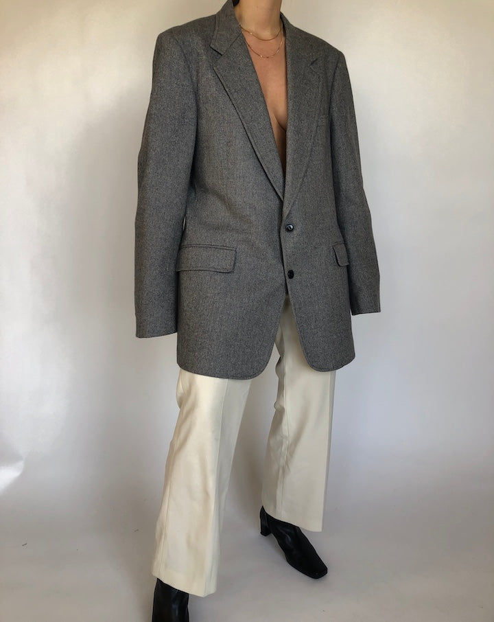 VINTAGE GREY WOOL BLAZER 329