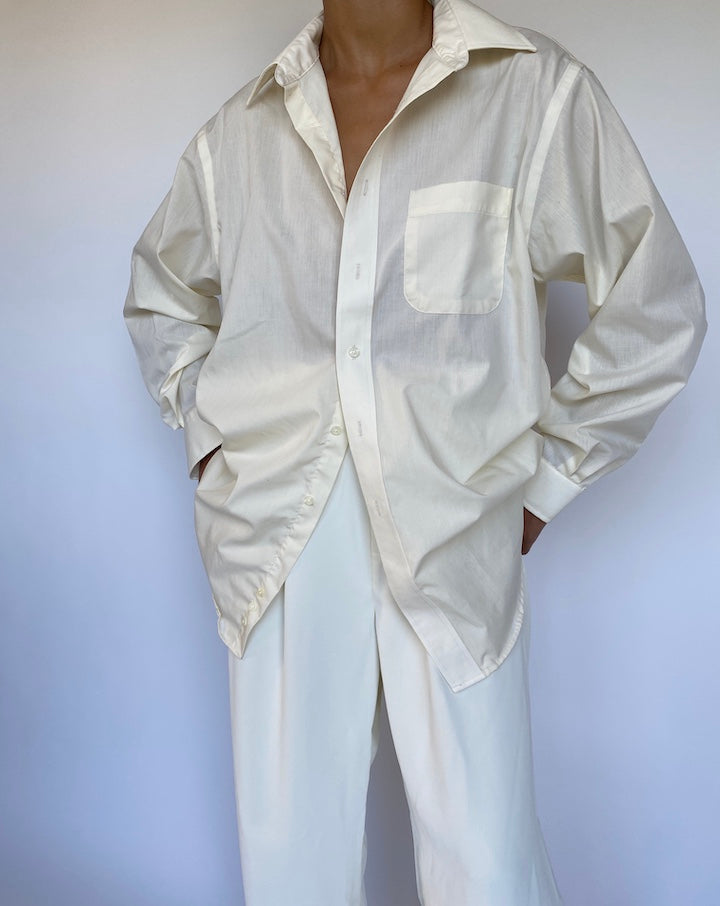VINTAGE IVORY OVERSIZED SHIRT 956-3