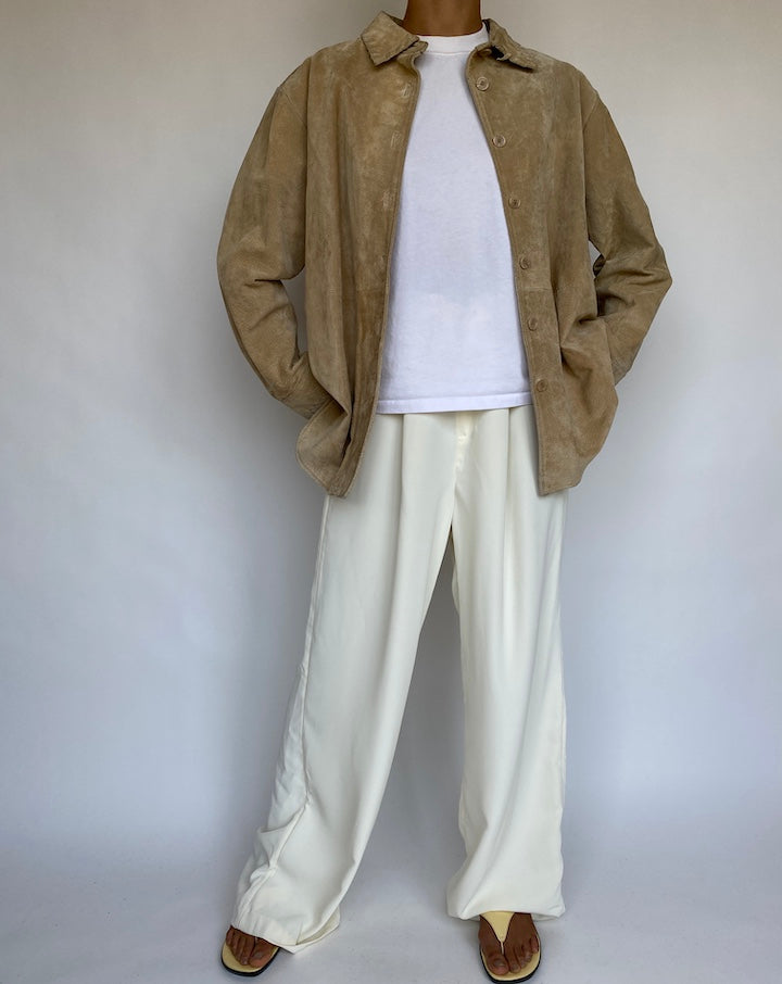 VINTAGE LIGHT BEIGE SUEDE JACKET 332