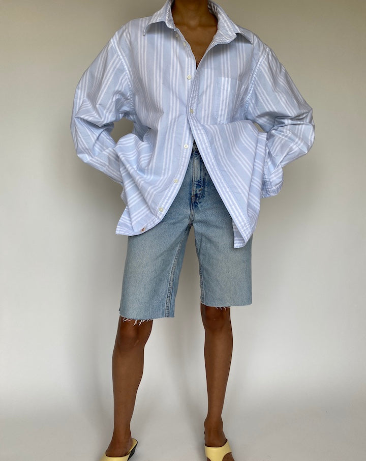 VINTAGE LIGHT BLUE STRIPED SHIRT 851-3