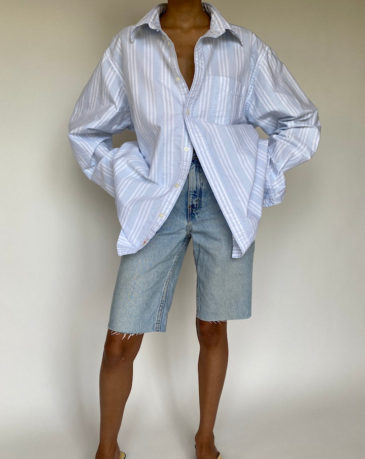 VINTAGE LIGHT BLUE STRIPED SHIRT 851