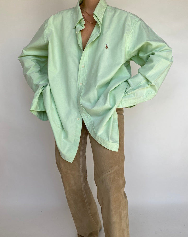VINTAGE LIGHT GREEN RALPH LAUREN SHIRT 438