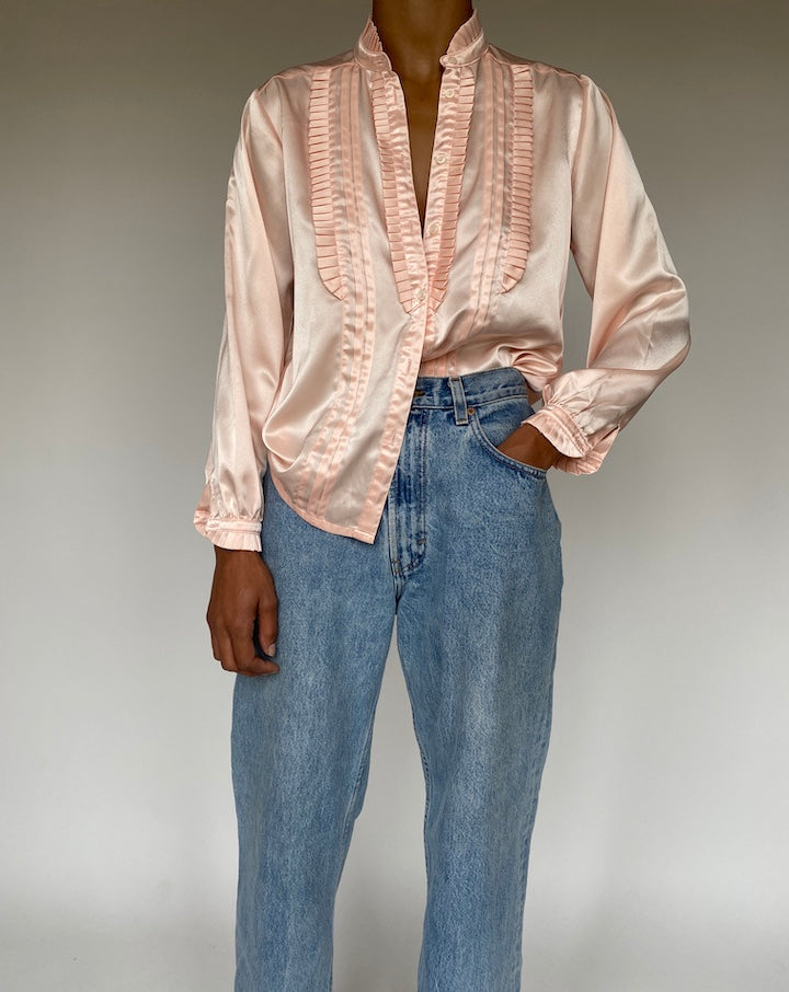 VINTAGE LIGHT PINK BLOUSE 555-2