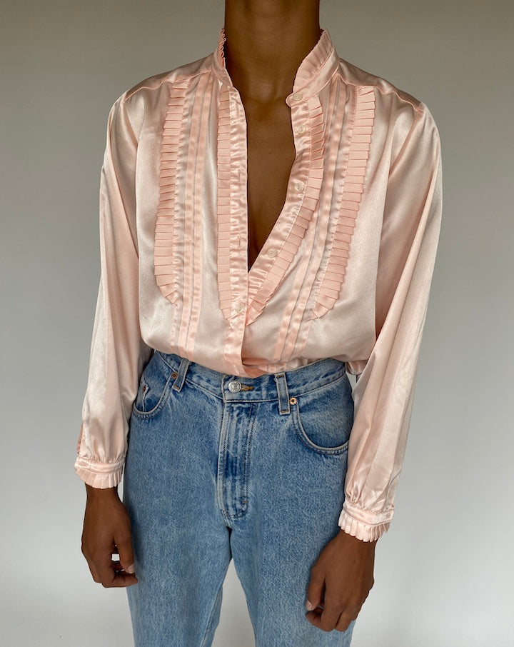 VINTAGE LIGHT PINK BLOUSE 555-3