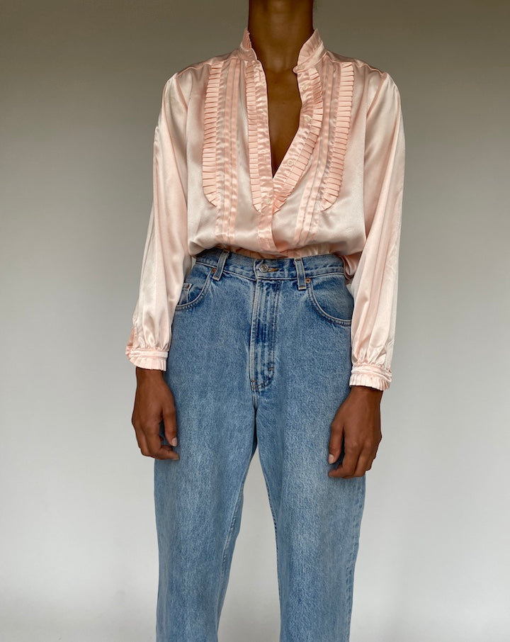 VINTAGE LIGHT PINK BLOUSE 555-4