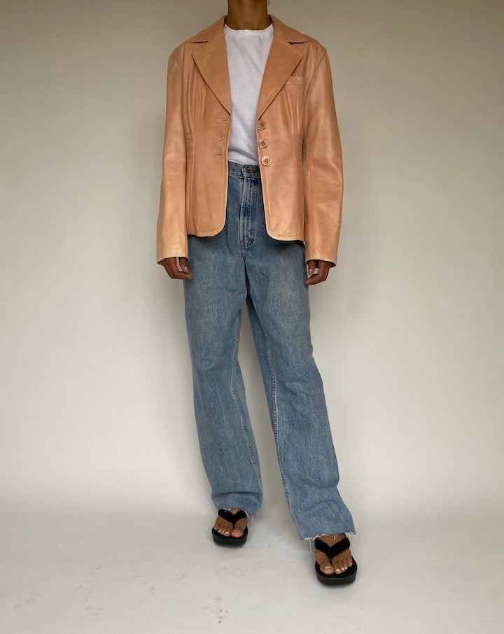 VINTAGE LIGHT PINK LEATHER JACKET 1025