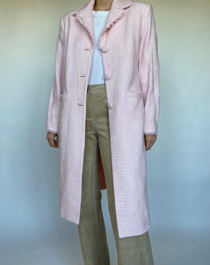 VINTAGE LIGHT PINK TWEED COAT 510