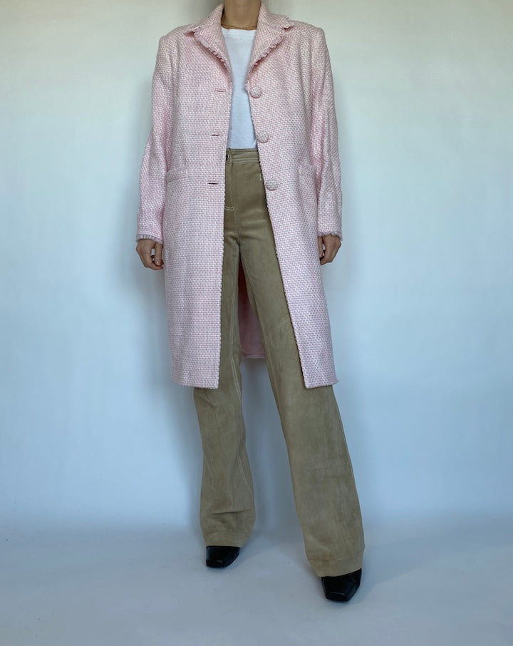 VINTAGE LIGHT PINK TWEED COAT 510