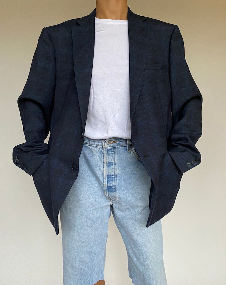 VINTAGE NAVY CALVIN KLEIN BLAZER 1004