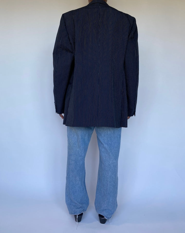 VINTAGE NAVY PINSTRIPED BLAZER 1132-4