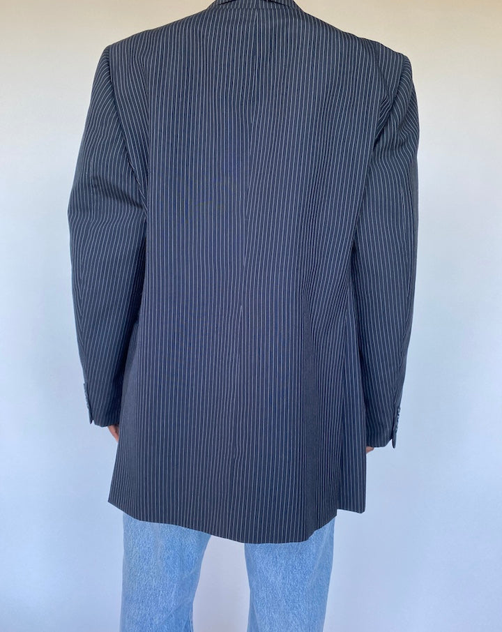 VINTAGE NAVY PINSTRIPED BLAZER 1132-5