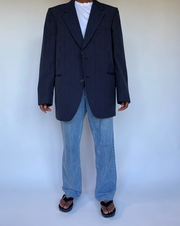 VINTAGE NAVY PINSTRIPED BLAZER 1132