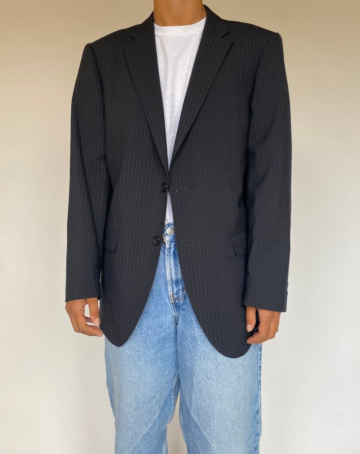 VINTAGE NAVY PINSTRIPED BLAZER 1343