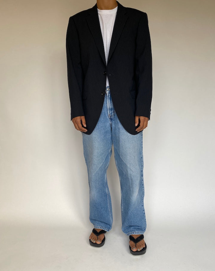 VINTAGE NAVY PINSTRIPED BLAZER 1343