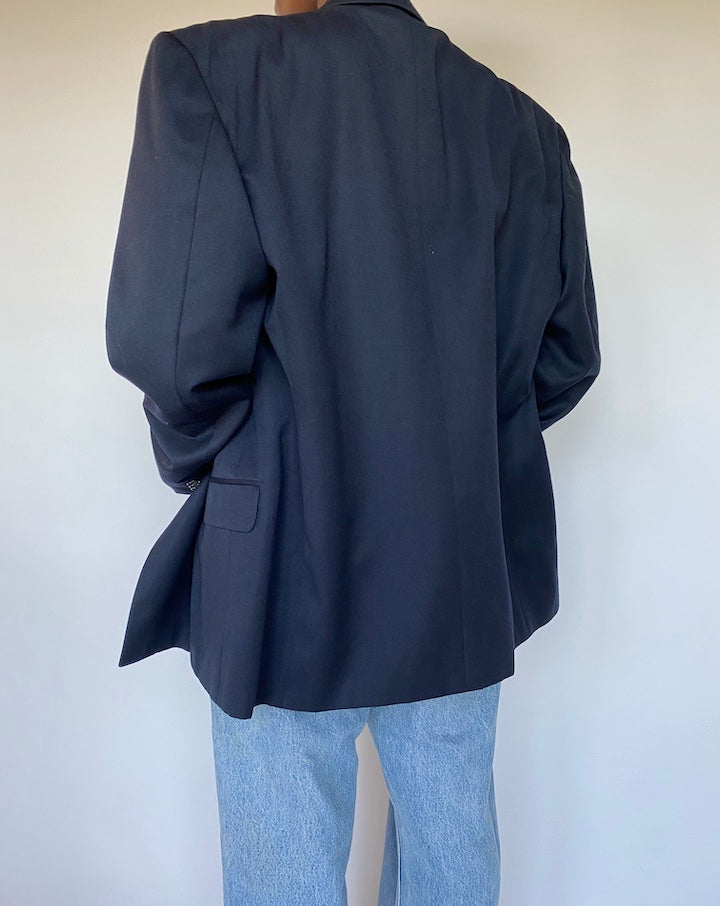 VINTAGE NAVY WOOL BLAZER 1295-2