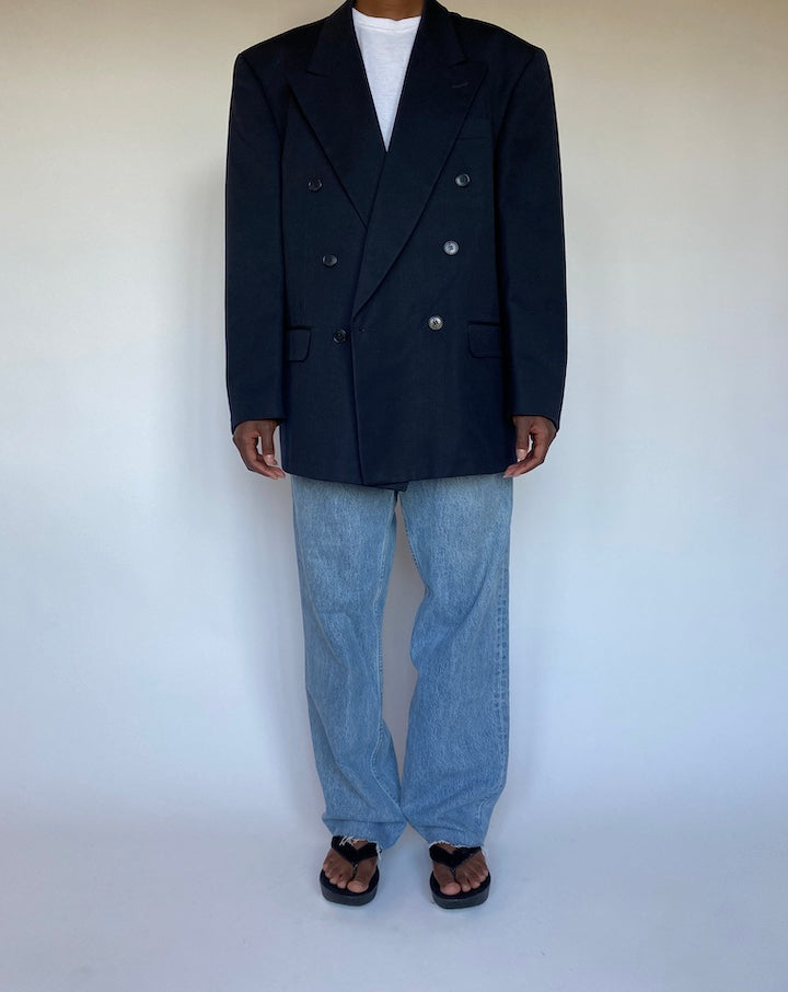 VINTAGE NAVY WOOL BLAZER 1295-4