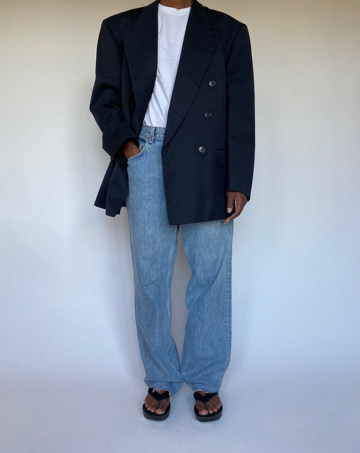 VINTAGE NAVY WOOL BLAZER 1295