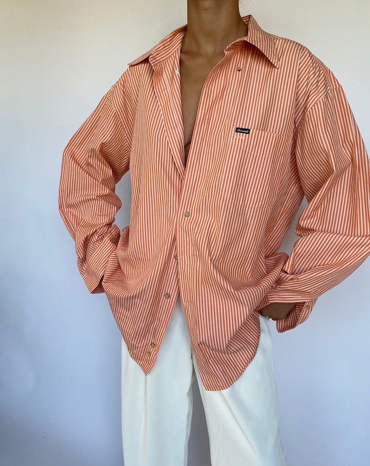 VINTAGE ORANGE STRIPED SHIRT 952-4