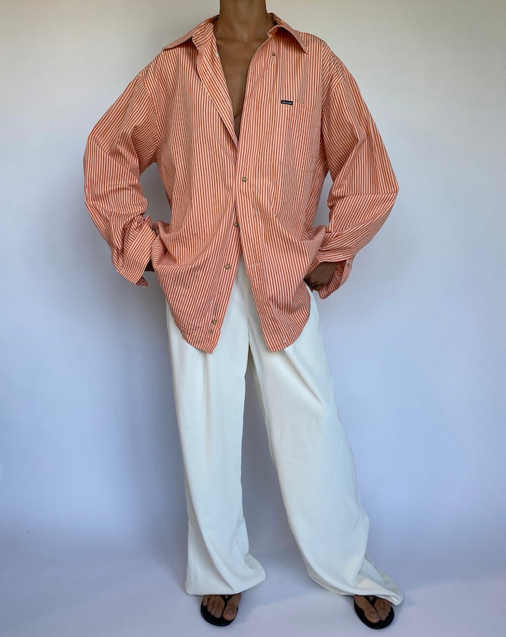 VINTAGE ORANGE STRIPED SHIRT 952