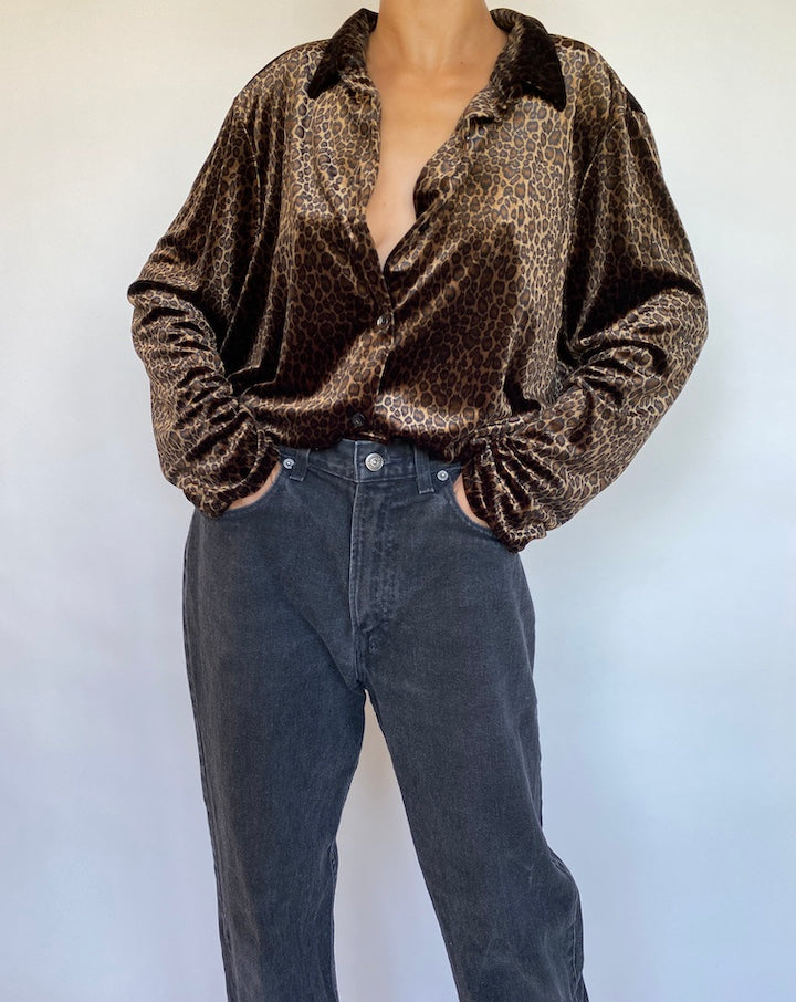 VINTAGE OVERSIZED ANIMAL PRINTED BLOUSE 712