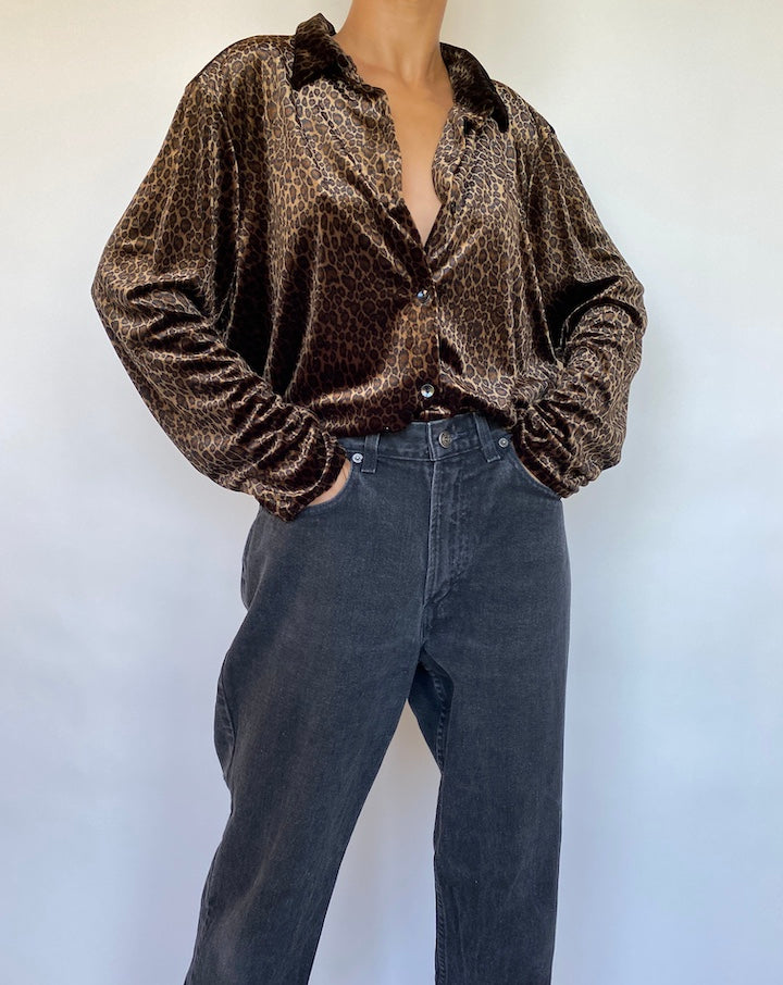 VINTAGE OVERSIZED ANIMAL PRINTED BLOUSE 712