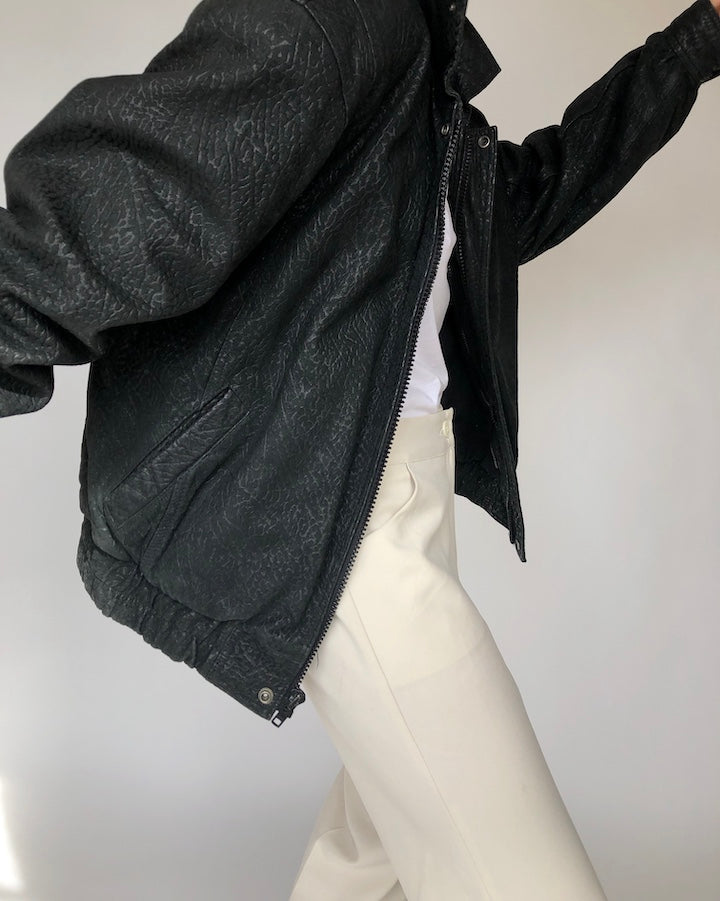 VINTAGE OVERSIZED ANIMAL PRINTED LEATHER JACKET 3