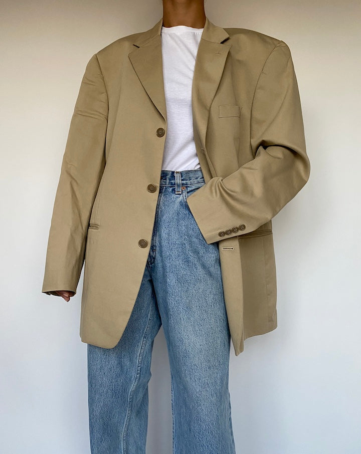 VINTAGE OVERSIZED BEIGE BLAZER 1055