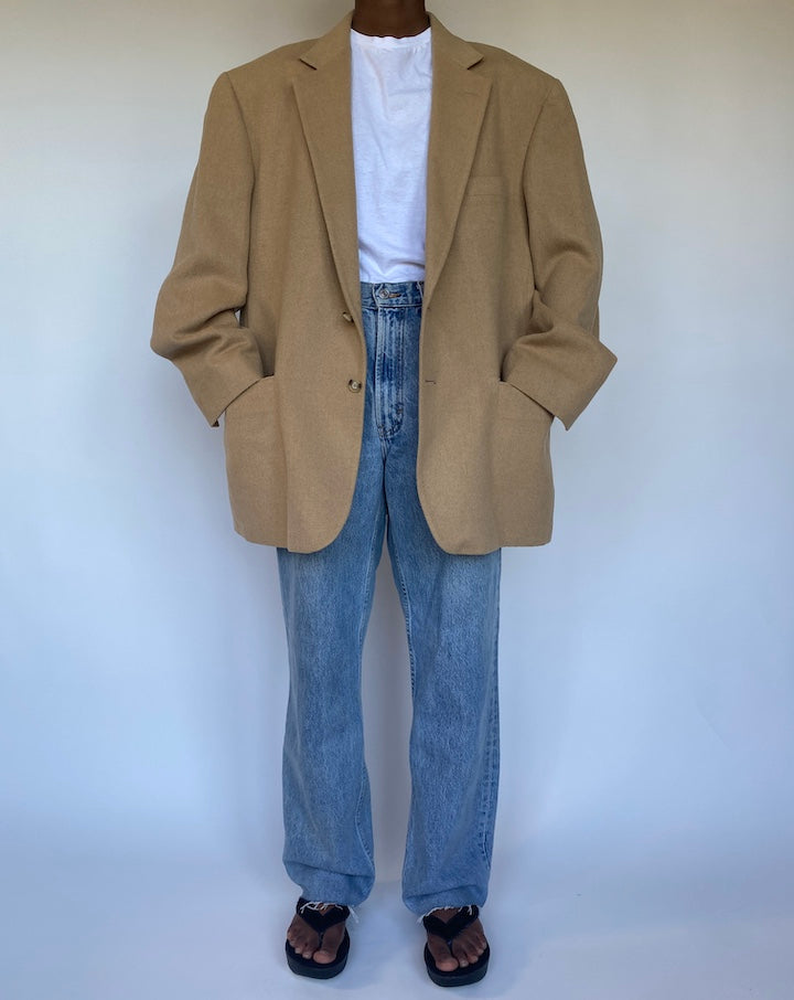 VINTAGE OVERSIZED BEIGE BLAZER 1138