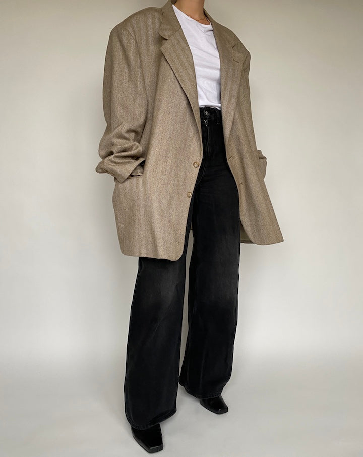 VINTAGE OVERSIZED BEIGE BLAZER 530-6